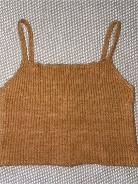 Billabong Crop Knit Cami Tan Sz Sm